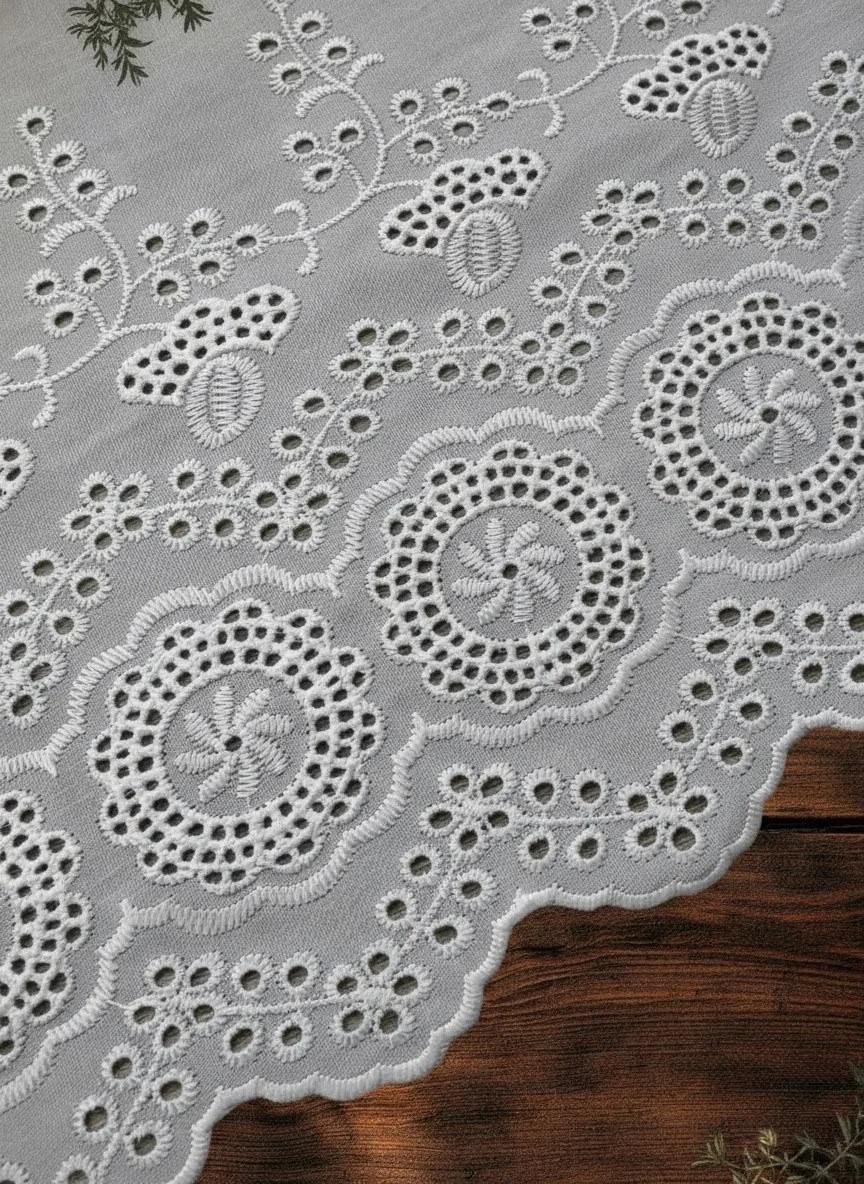 Шитье на смесовом батисте М947