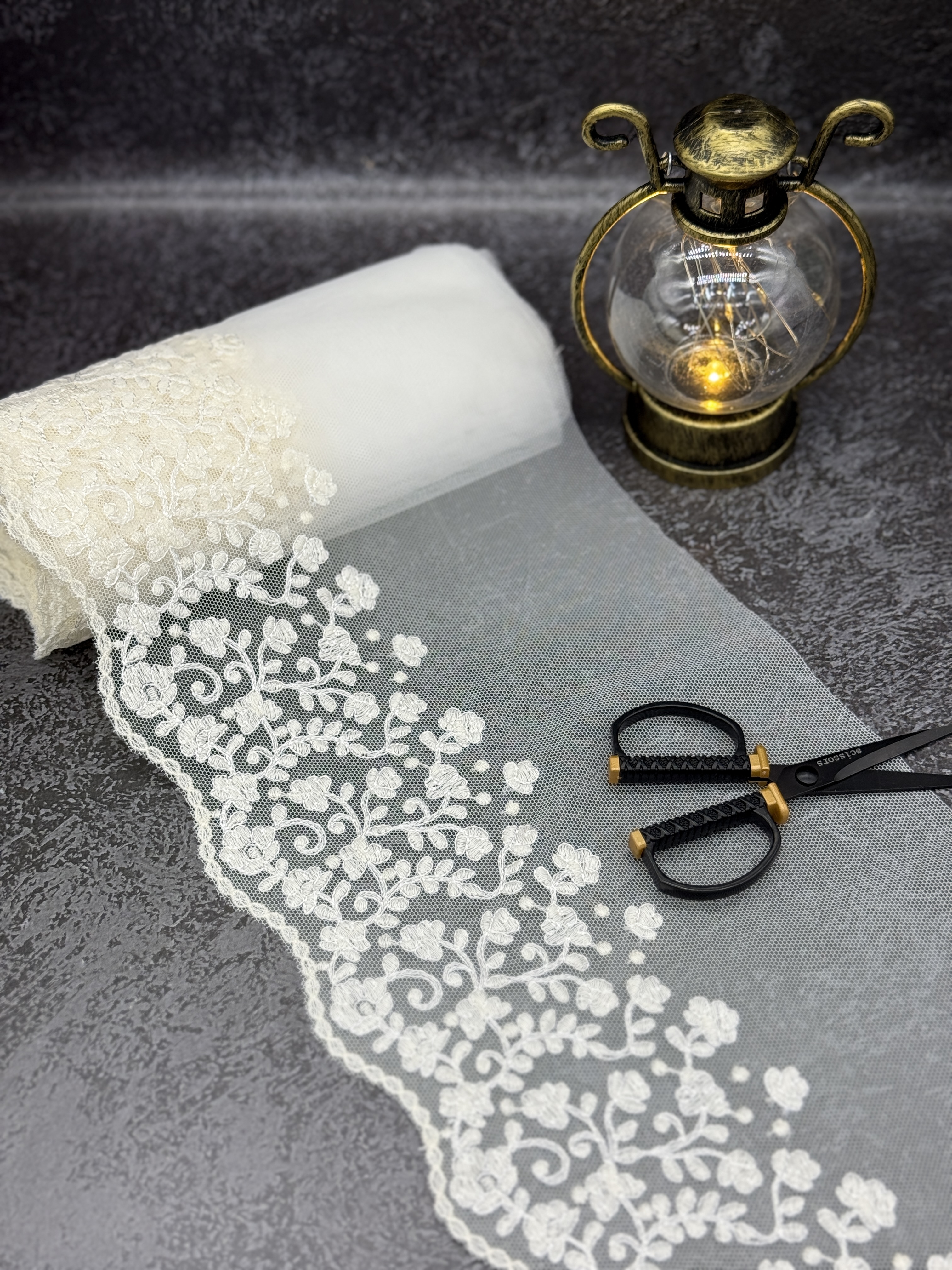 Кружево Вышивка на сетке С213