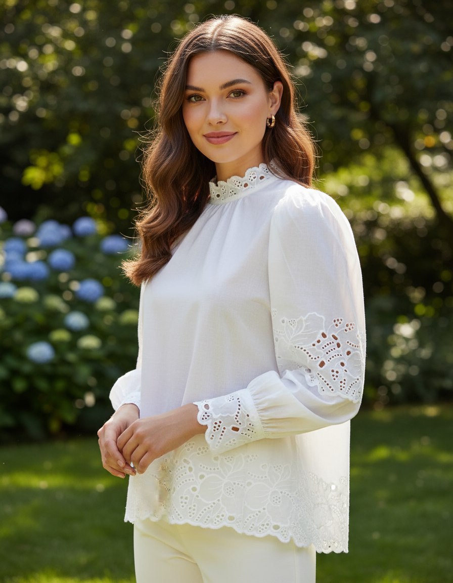 Шитье на батисте М866