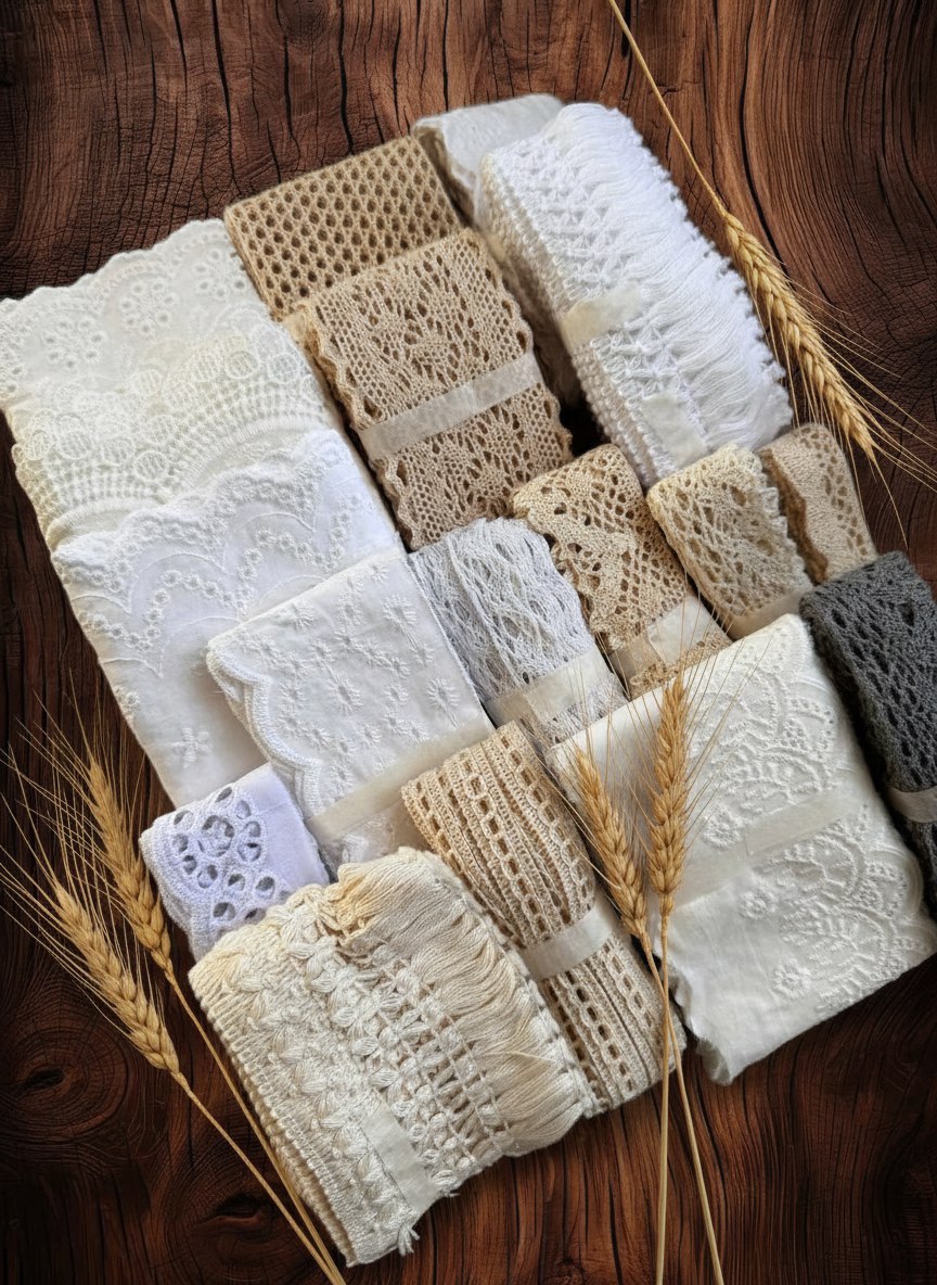 Набор из вязаных кружев и шитья на батисте Н3/300-2