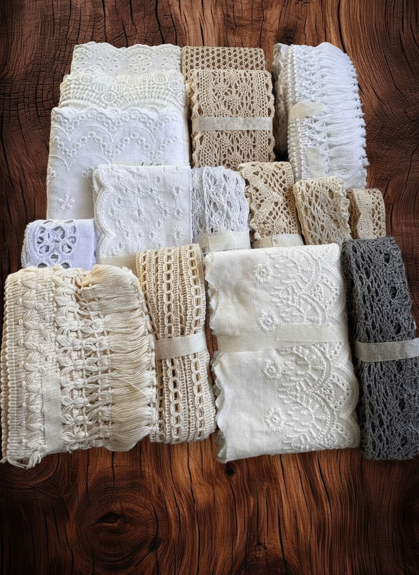 Набор из вязаных кружев и шитья на батисте Н3/300-2