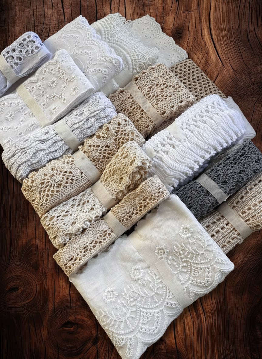 Набор из вязаных кружев и шитья на батисте Н3/300-2