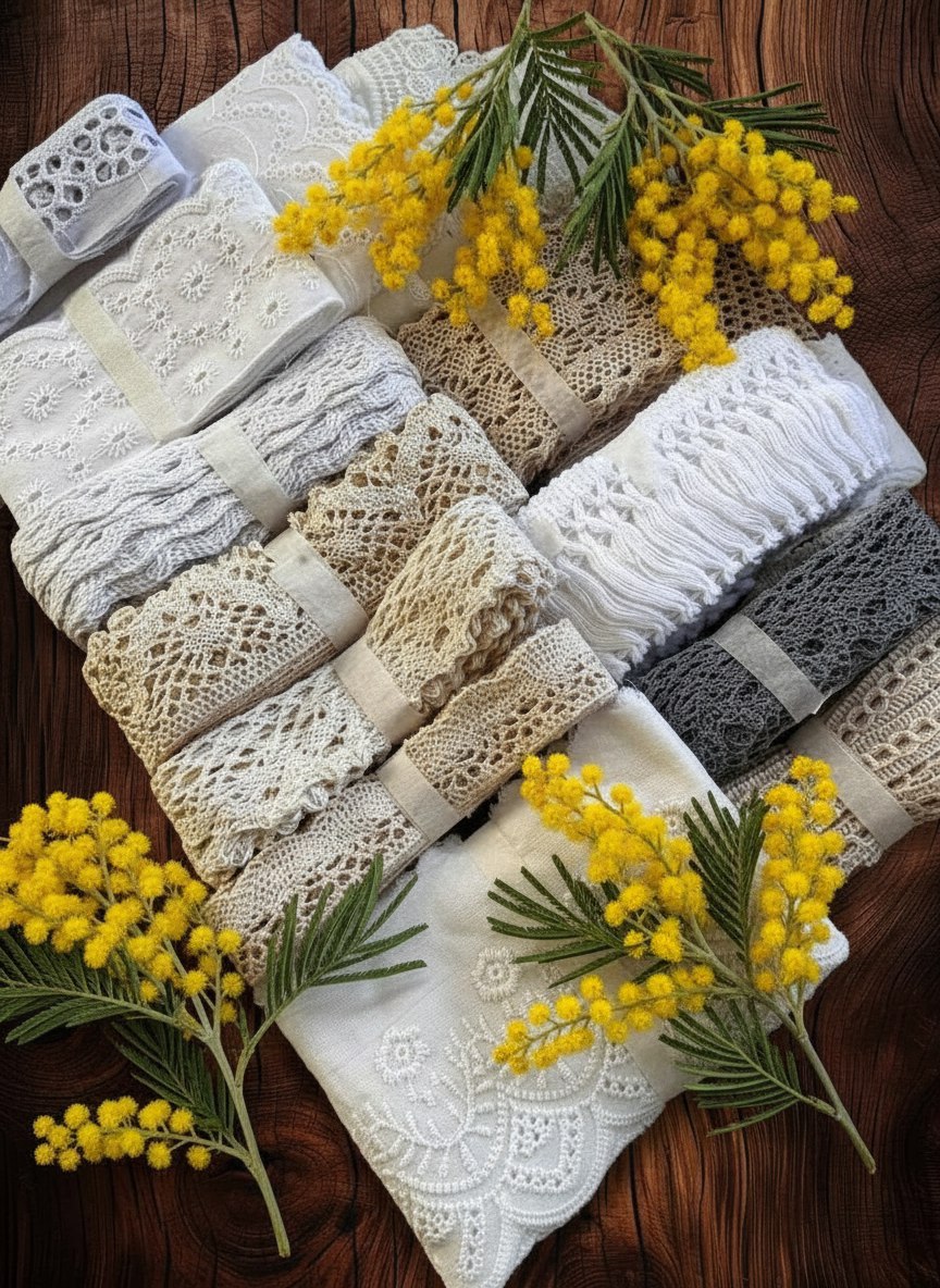 Набор из вязаных кружев и шитья на батисте Н3/300-2